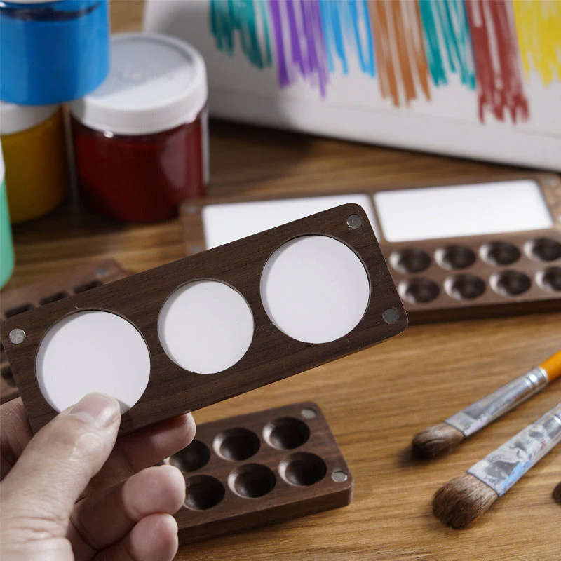 Portable Walnut Watercolor Palette - Image 10