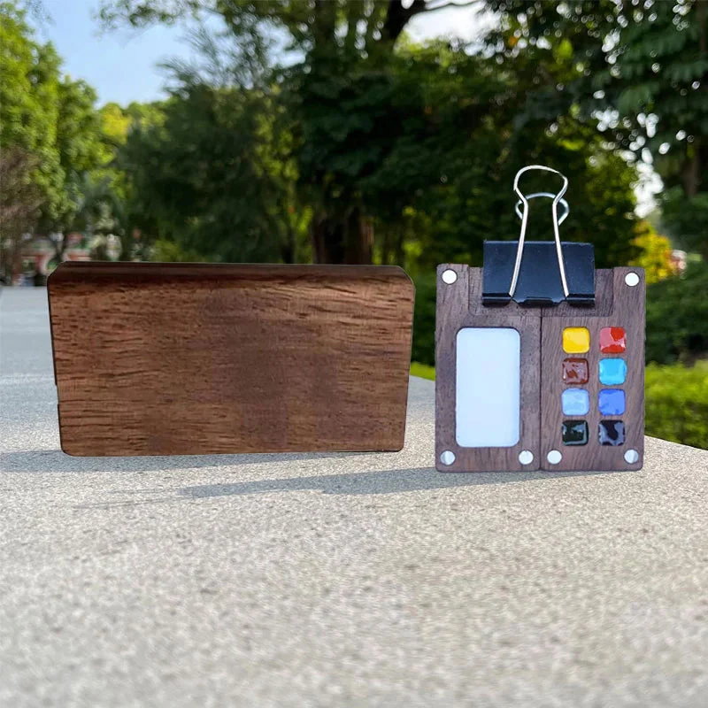 Portable Walnut Watercolor Palette - Image 12