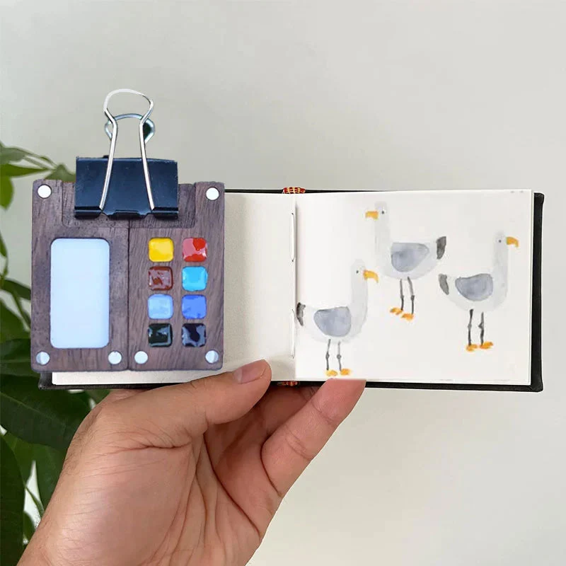 Portable Walnut Watercolor Palette - Image 4