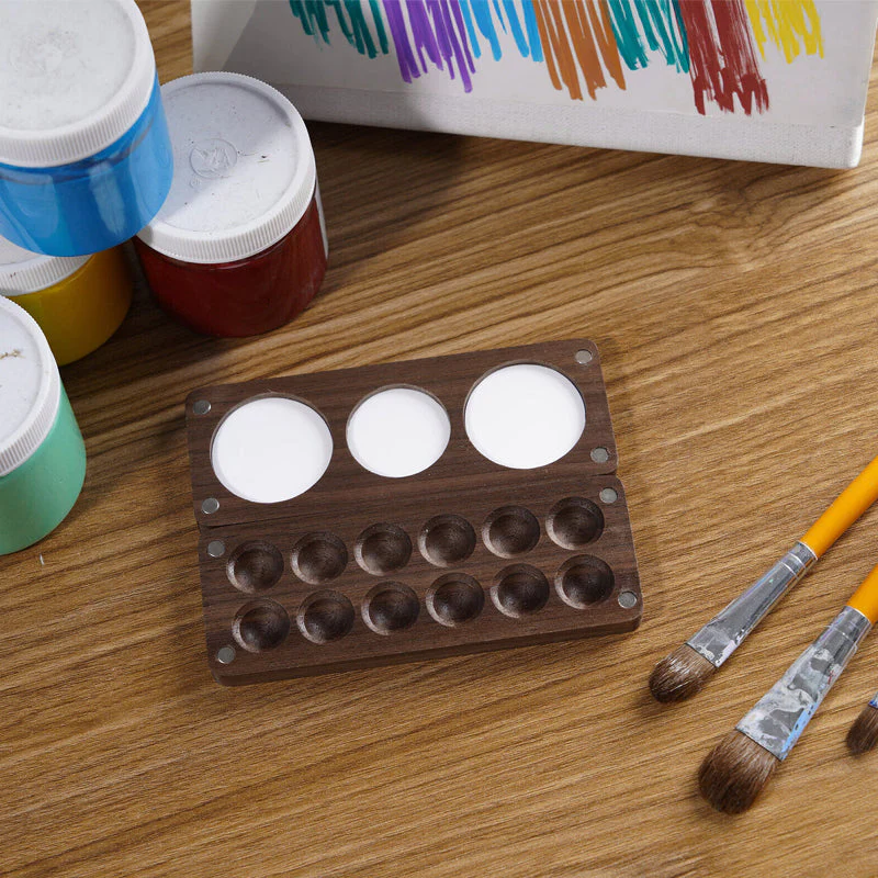 Portable Walnut Watercolor Palette - Image 9