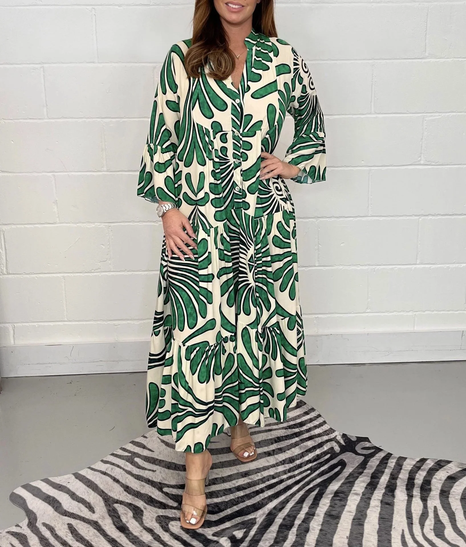 Printed Loose Casual Women's Dress - Image 2
