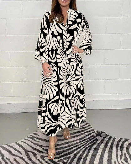 Printed Loose Casual Women's Dress - Image 5