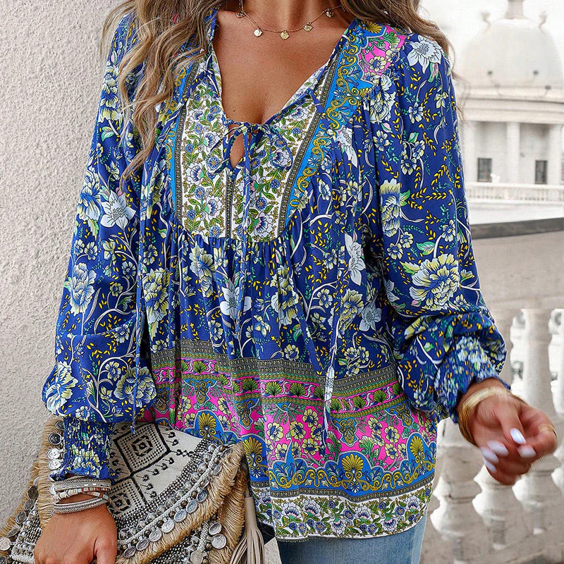 💖2025 New Products💖Women's Fashion Printed v-Neck Long Sleeve Shirt - Buy two and get free shipping! - Image 12
