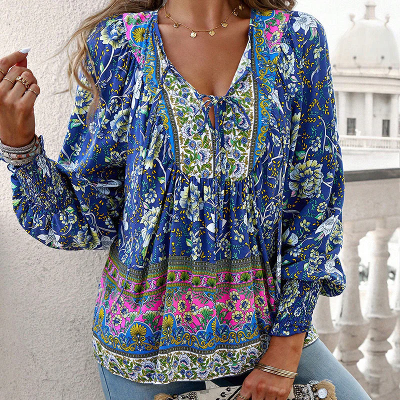 💖2025 New Products💖Women's Fashion Printed v-Neck Long Sleeve Shirt - Buy two and get free shipping! - Image 13