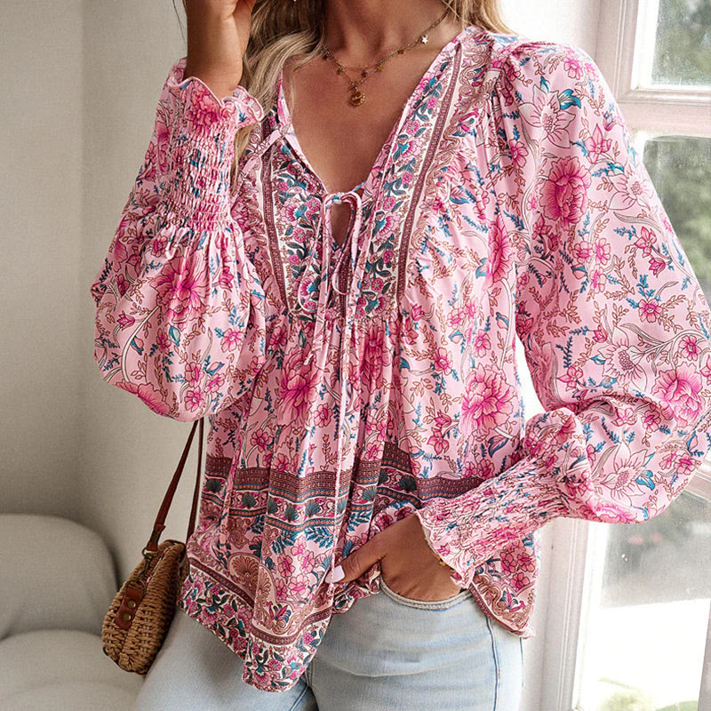💖2025 New Products💖Women's Fashion Printed v-Neck Long Sleeve Shirt - Buy two and get free shipping! - Image 26