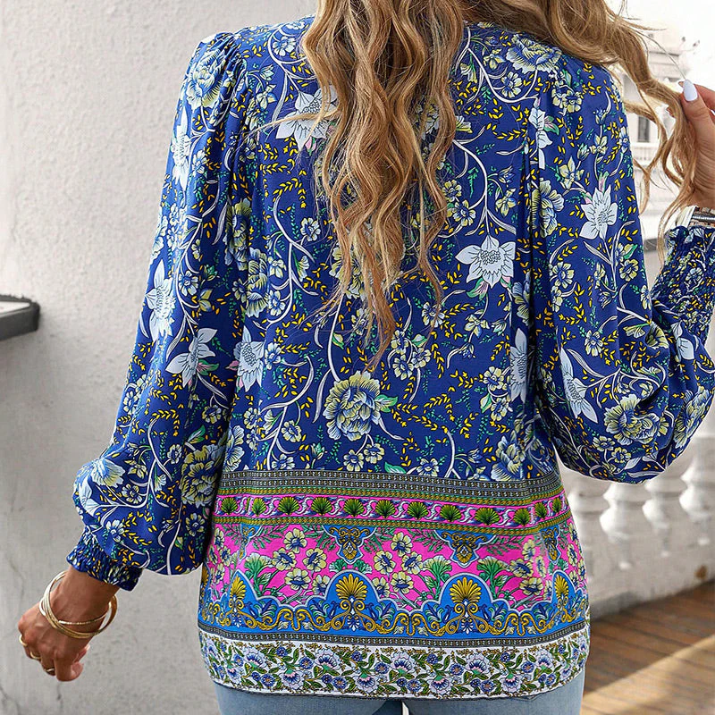 💖2025 New Products💖Women's Fashion Printed v-Neck Long Sleeve Shirt - Buy two and get free shipping! - Image 9