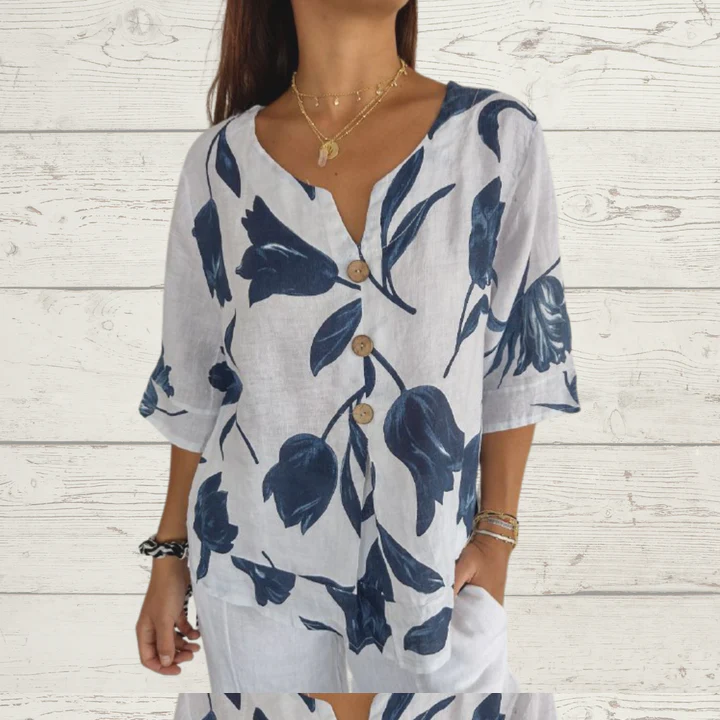 💕Muttertag Hot Sale 49% OFF🌷Tunika Top mit bedrucktem V-Ausschnitt🌷 - Image 10