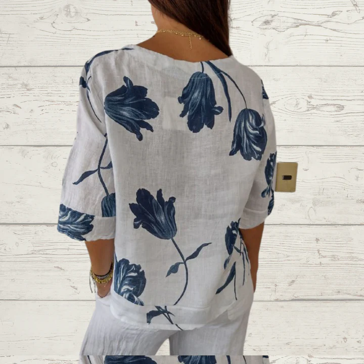 💕Muttertag Hot Sale 49% OFF🌷Tunika Top mit bedrucktem V-Ausschnitt🌷 - Image 11