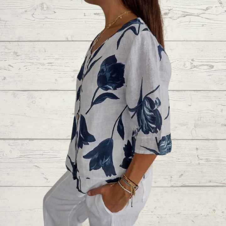 💕Muttertag Hot Sale 49% OFF🌷Tunika Top mit bedrucktem V-Ausschnitt🌷 - Image 12