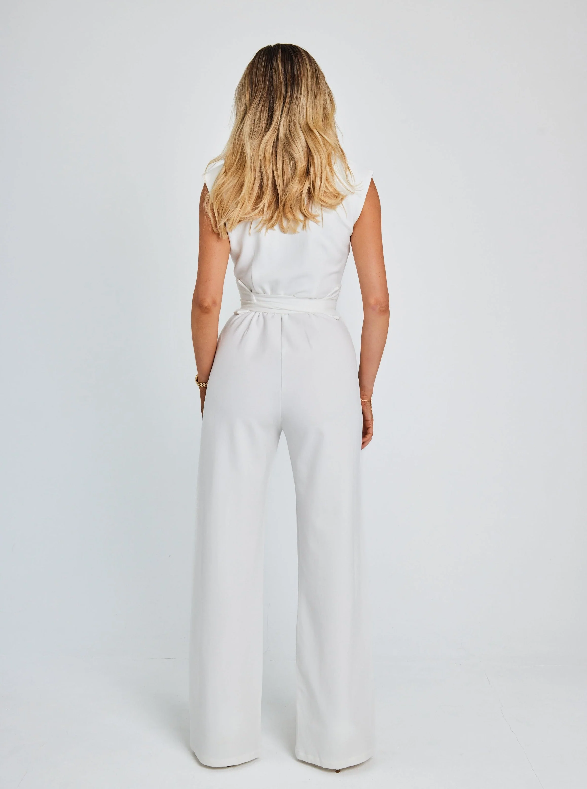 Solid Color Fashion Sexy Sleeveless Slim Wide Leg Jumpsuit - Image 11