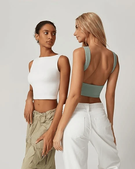 Women's Sexy Open Back Sleeveless Crop Tank - Image 15
