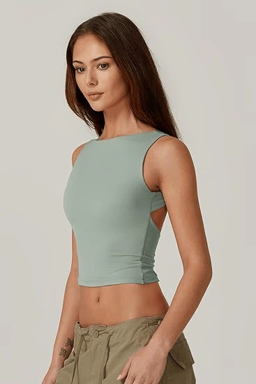 Women's Sexy Open Back Sleeveless Crop Tank - Image 21