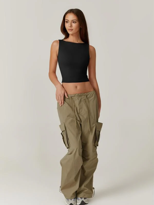 Women's Sexy Open Back Sleeveless Crop Tank - Image 4