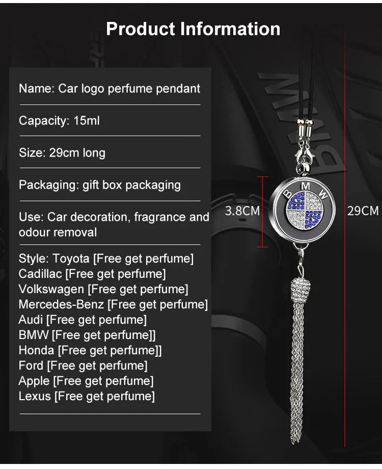 Rearview Mirror Diamond Perfume Pendant - Image 32