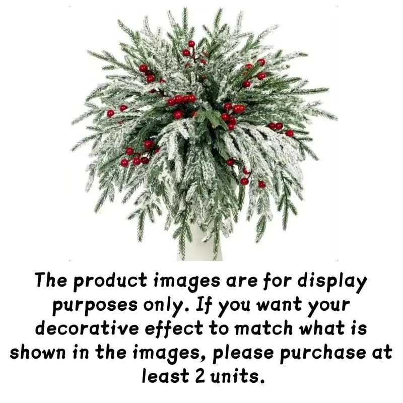Artificial Norfolk Pine Branches with Red Berries - Christmas Greenery That Lasts! - Image 10