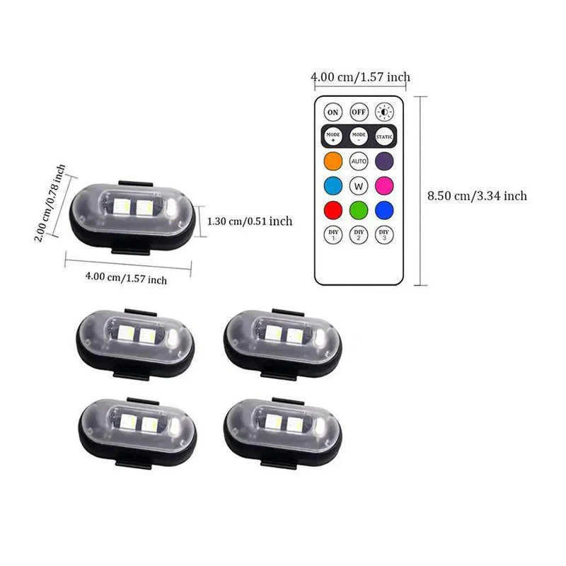Universal colorful flashing warning light for drones, cars, motorcycles and bicycles Remote Control Strobe Light - Image 10