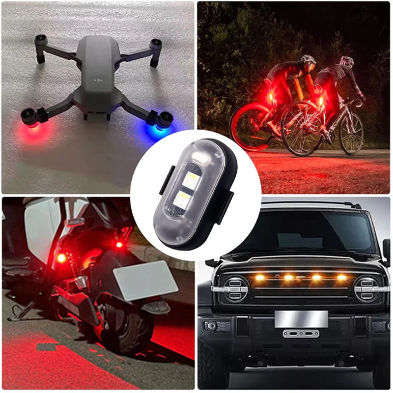 Universal colorful flashing warning light for drones, cars, motorcycles and bicycles Remote Control Strobe Light - Image 2