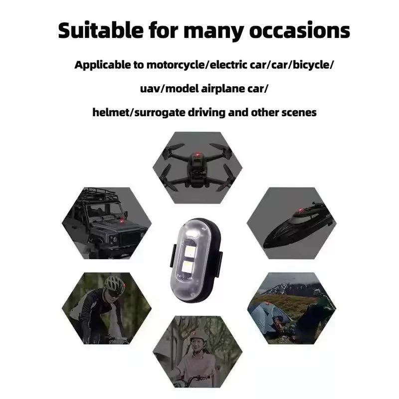 Universal colorful flashing warning light for drones, cars, motorcycles and bicycles Remote Control Strobe Light - Image 8