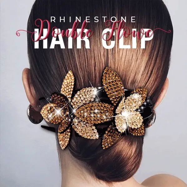 (🍀SPRING HOT SALE🍀)Rhinestone Double Flower Hair Clip - Image 2