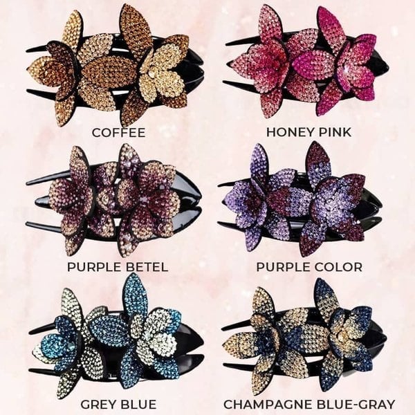(🍀SPRING HOT SALE🍀)Rhinestone Double Flower Hair Clip - Image 5