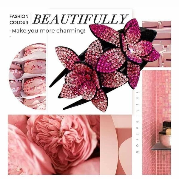 (🍀SPRING HOT SALE🍀)Rhinestone Double Flower Hair Clip - Image 6