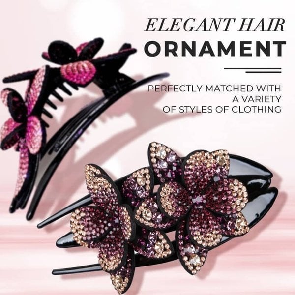 (🍀SPRING HOT SALE🍀)Rhinestone Double Flower Hair Clip - Image 7