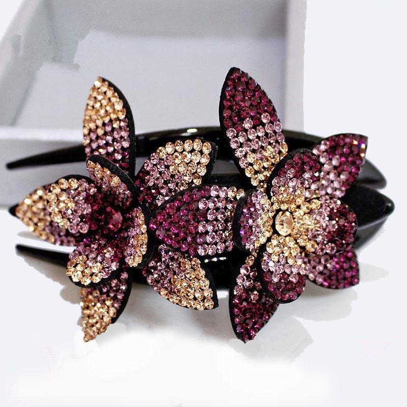 (🍀SPRING HOT SALE🍀)Rhinestone Double Flower Hair Clip - Image 9
