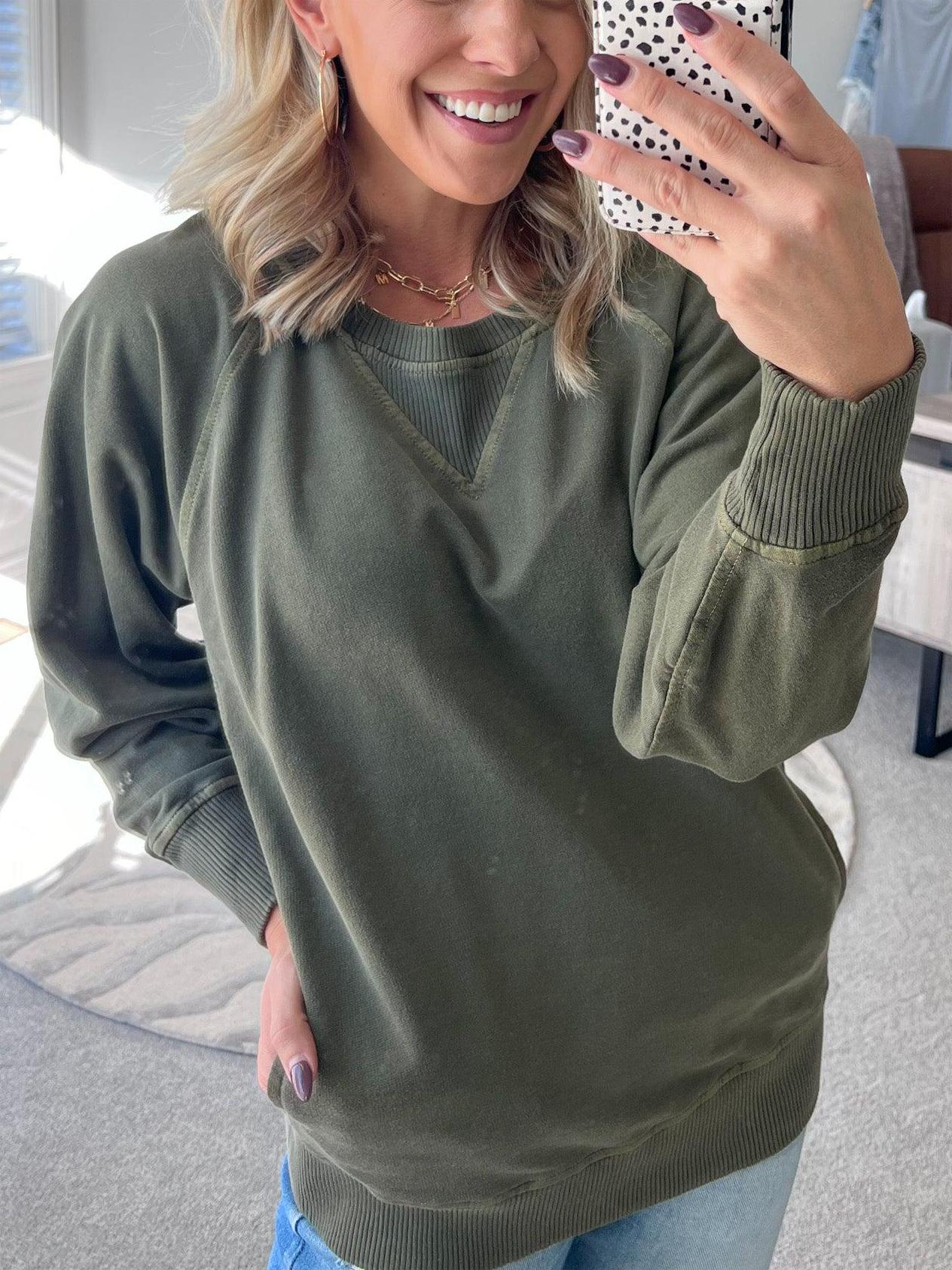 ð¥Women's Ribbed Accent Pocketed Pullover - Buy 2 and get free shipping! - Image 2