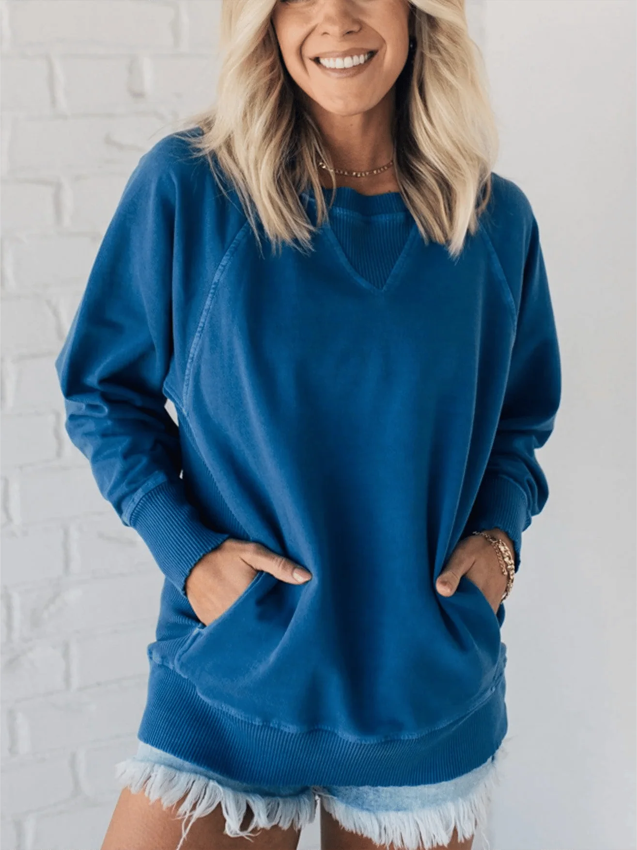 ð¥Women's Ribbed Accent Pocketed Pullover - Buy 2 and get free shipping! - Image 5