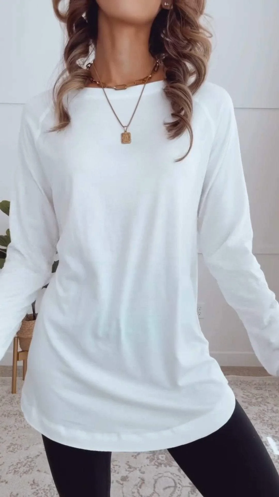 🔥Round Neck Casual Solid Color Top