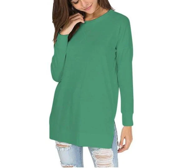 🔥Round Neck Casual Solid Color Top - Image 12