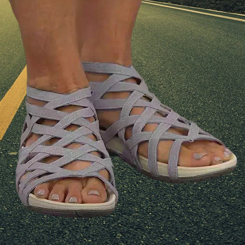 Round Toe Hollow Roman Gladiator Sandals - Image 14