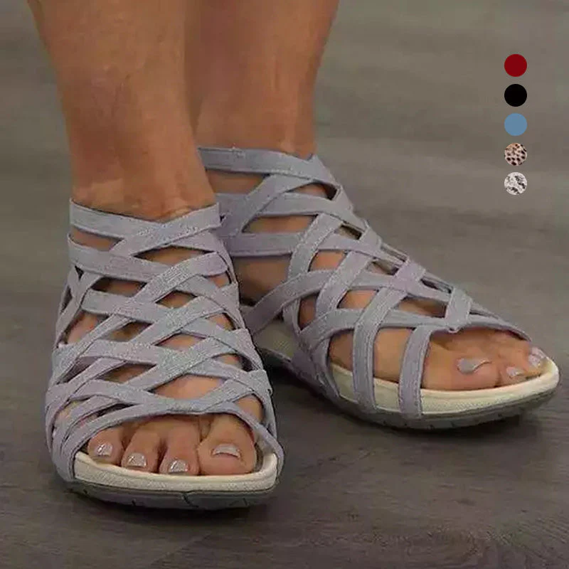 Round Toe Hollow Roman Gladiator Sandals - Image 4
