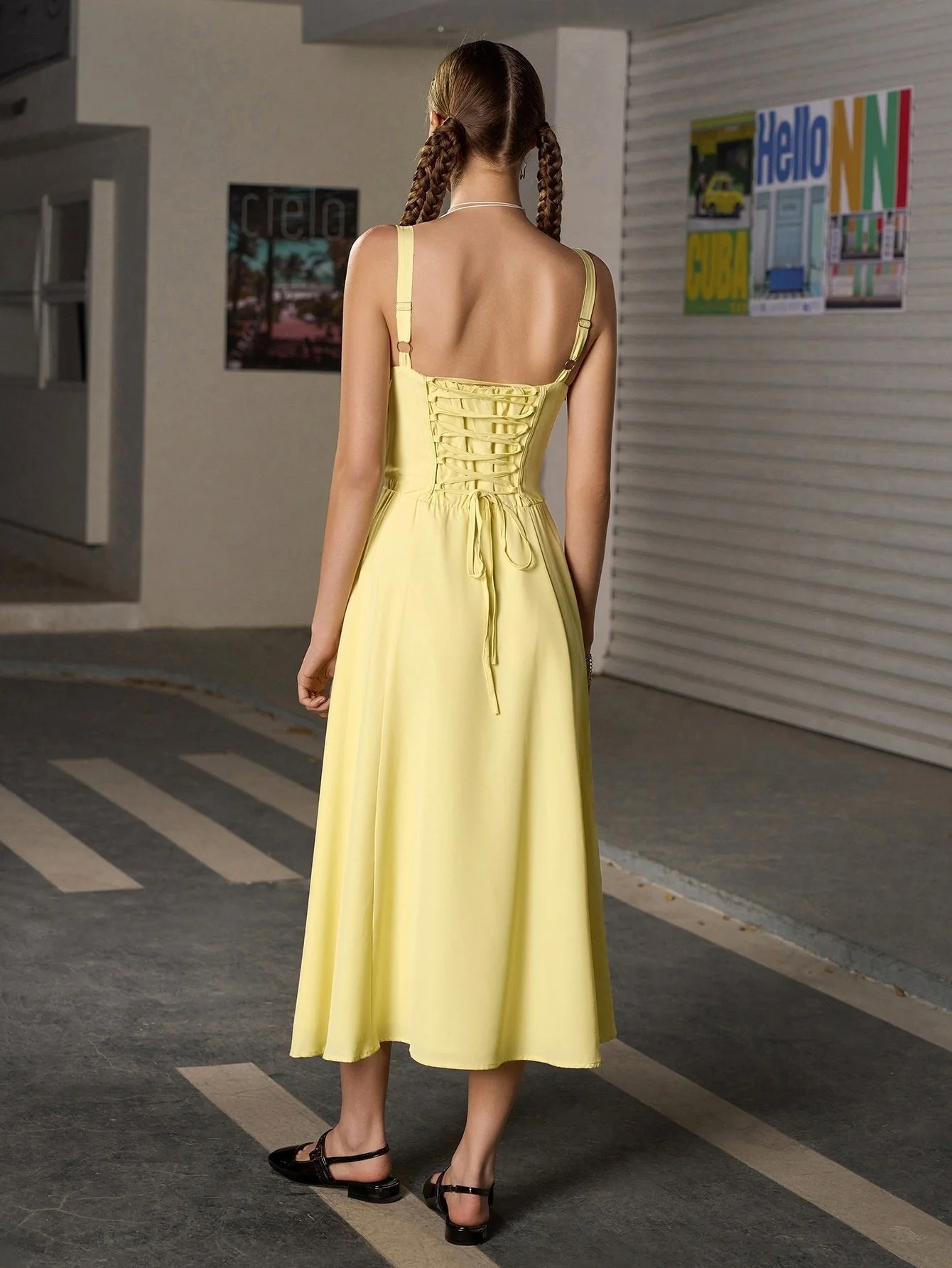 💐Ruched Bust Split Thigh Cami Dress - Image 27