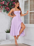 💐Ruched Bust Split Thigh Cami Dress - Image 9
