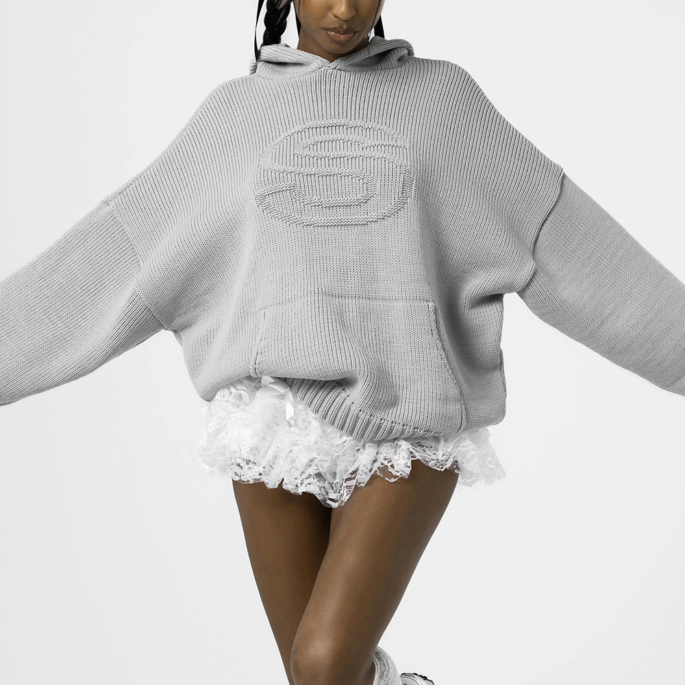 S Embossing Knitting Hoodies - Image 11