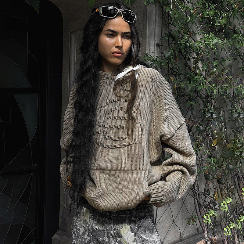 S Embossing Knitting Hoodies - Image 6