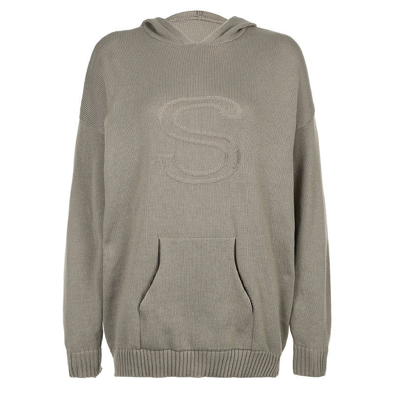 S Embossing Knitting Hoodies - Image 4