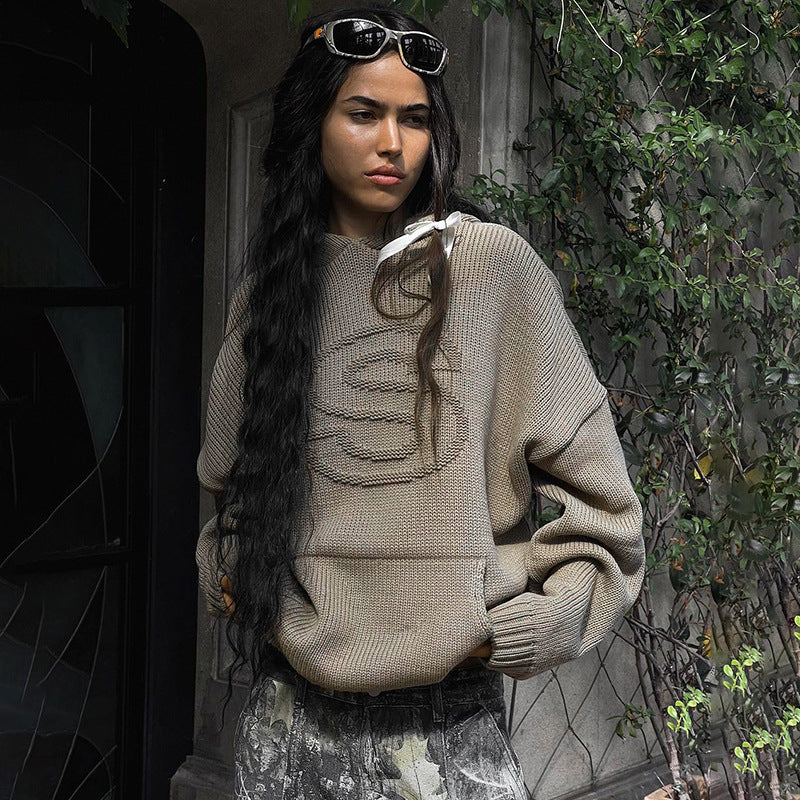 S Embossing Knitting Hoodies - Image 6