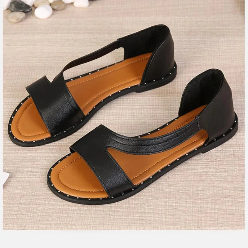 (Big Sale💥)Fish-mouth Rivet Open Toe Flat Sandals(Buy 2 Get 15% off✔️) - Image 5