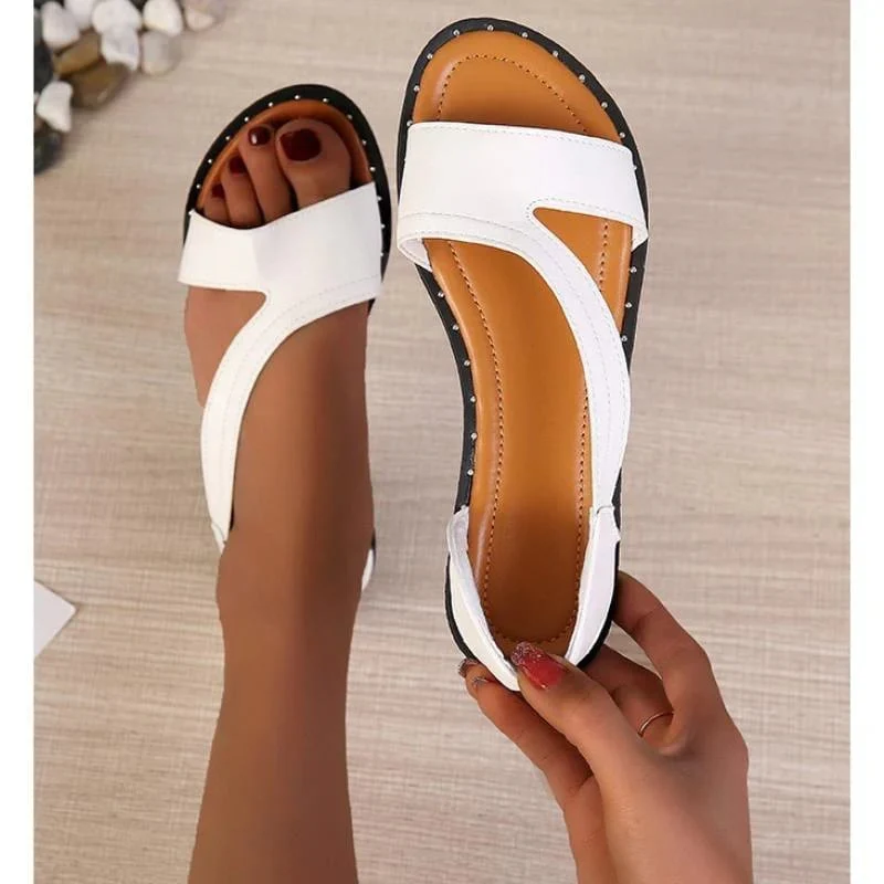 (Big Sale💥)Fish-mouth Rivet Open Toe Flat Sandals(Buy 2 Get 15% off✔️) - Image 6