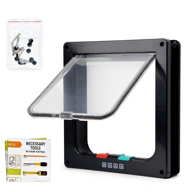 4 Way Security Lock Flap Door - Cat Flap Door for Interior Exterior Door - Image 22