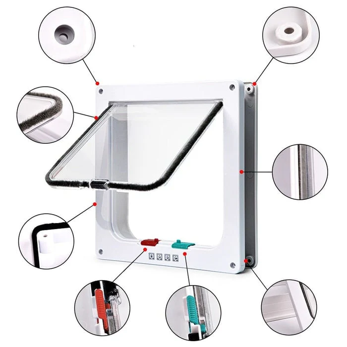 4 Way Security Lock Flap Door - Cat Flap Door for Interior Exterior Door - Image 6