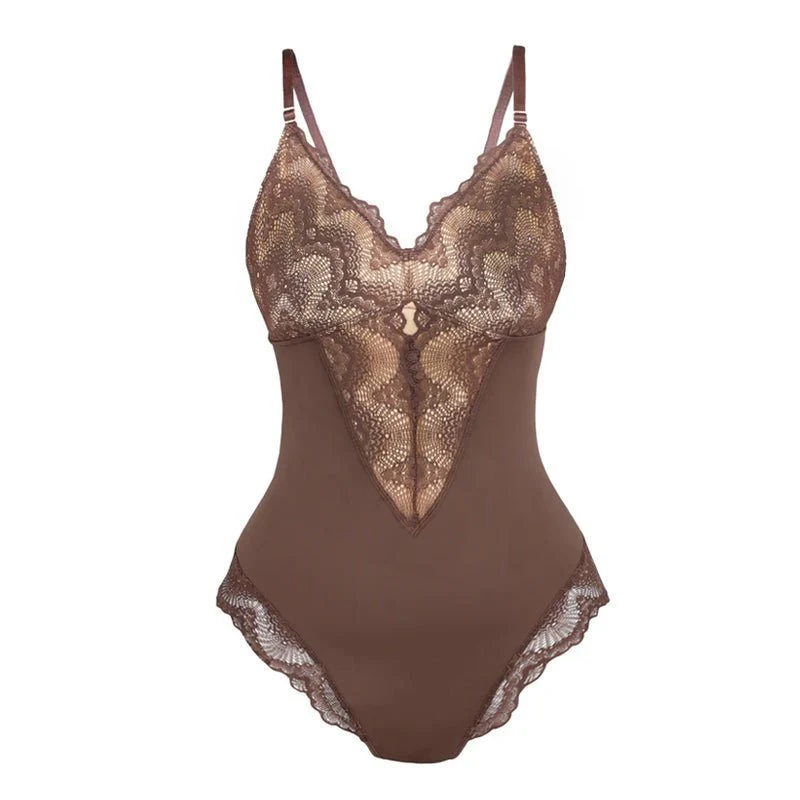 2023 summer Sexy Lace Tummy Control Bodysuit - Image 11