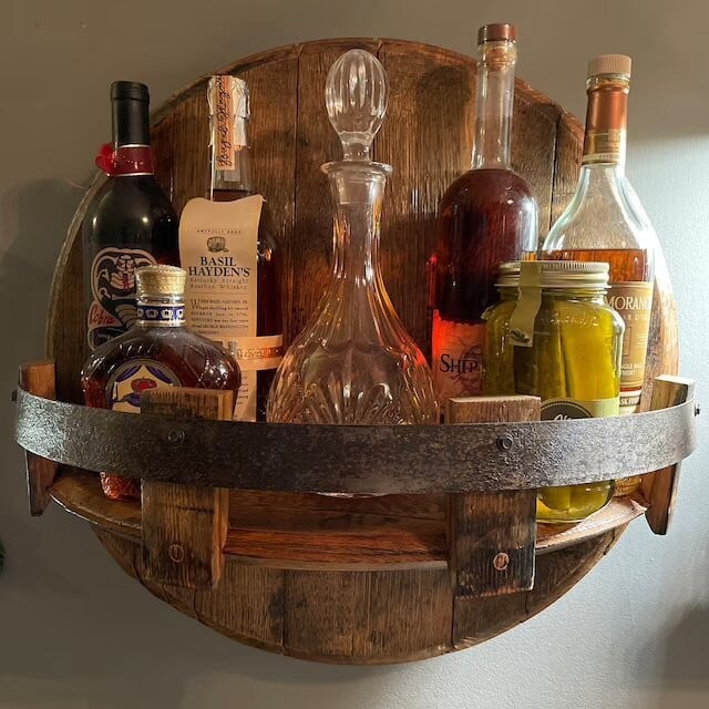 Bourbon whiskey barrel shelf - Image 4