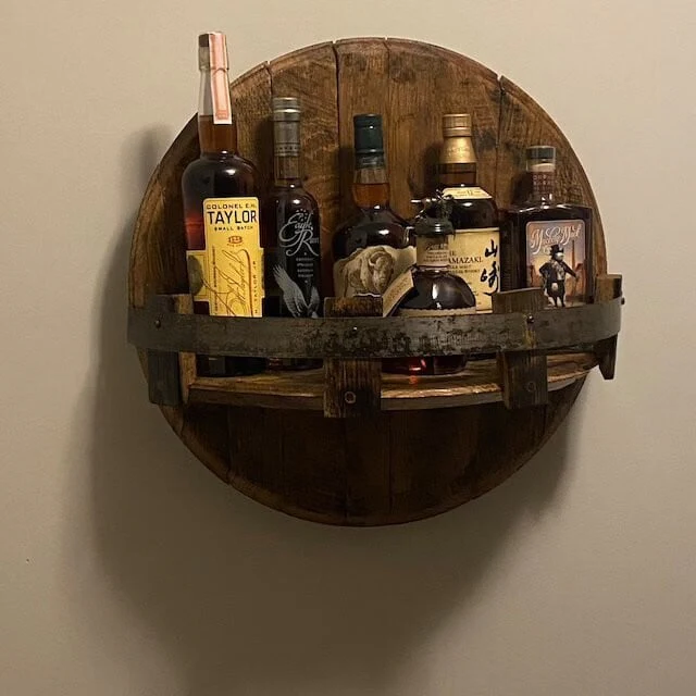Bourbon whiskey barrel shelf - Image 5