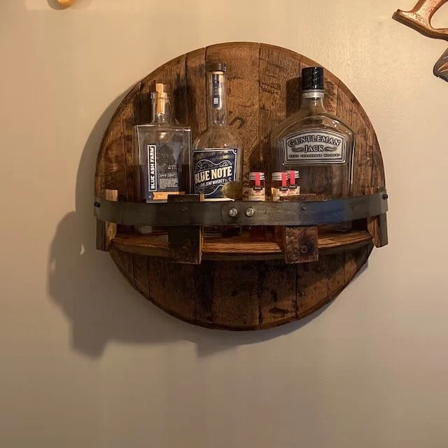 Bourbon whiskey barrel shelf - Image 8