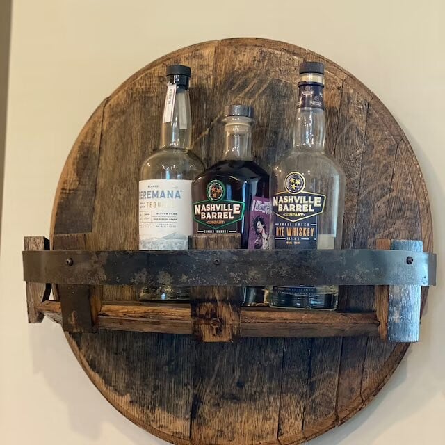 Bourbon whiskey barrel shelf - Image 9