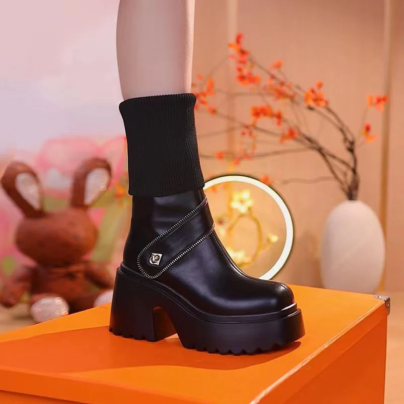 🔥Hot Sale/Free Shipping🔥Women's Platform Chunky Heel Knee High Boots(Free shipping!) - Image 3