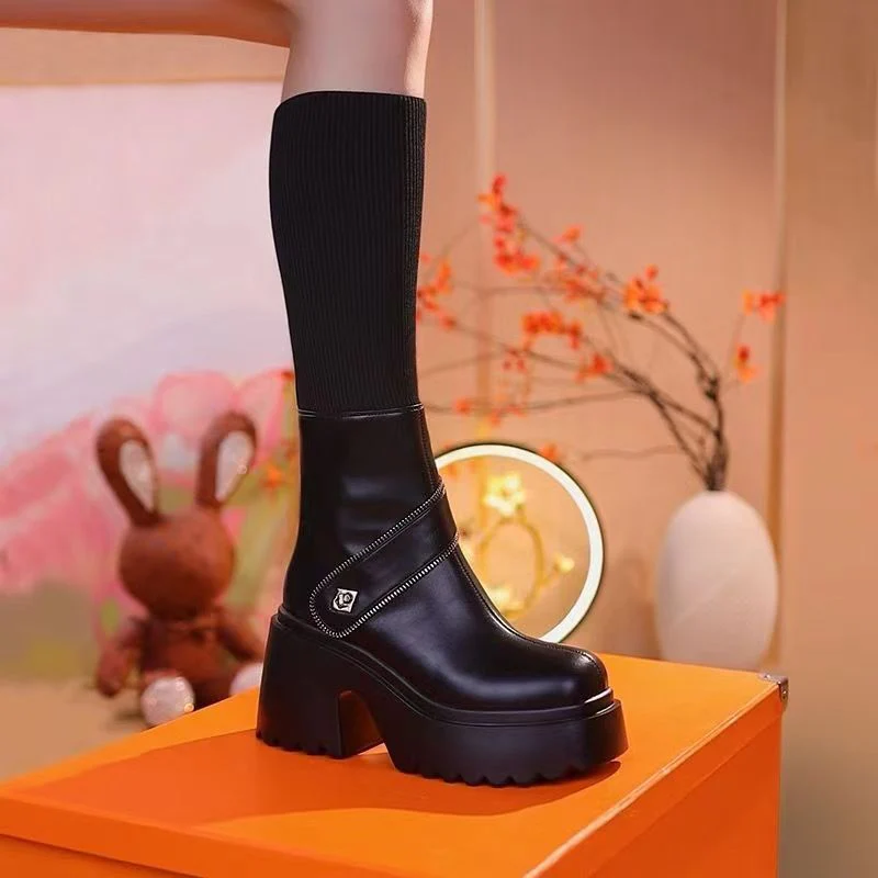 🔥Hot Sale/Free Shipping🔥Women's Platform Chunky Heel Knee High Boots(Free shipping!) - Image 4